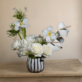 The Blanc Edit - with white agapanthus and low roses