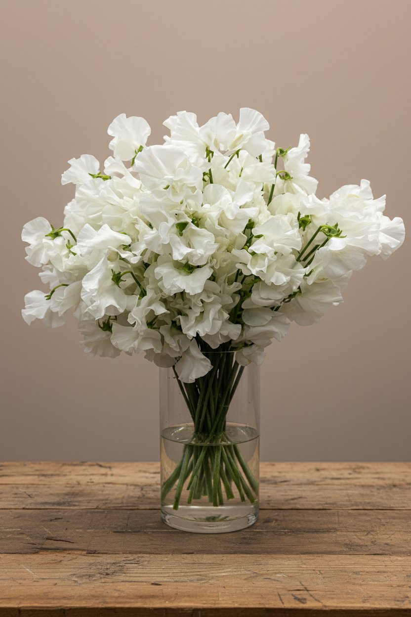 The Sweet Pea Stem - White